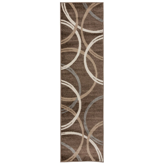 Contemporary Abstract Circles Design Area Rug