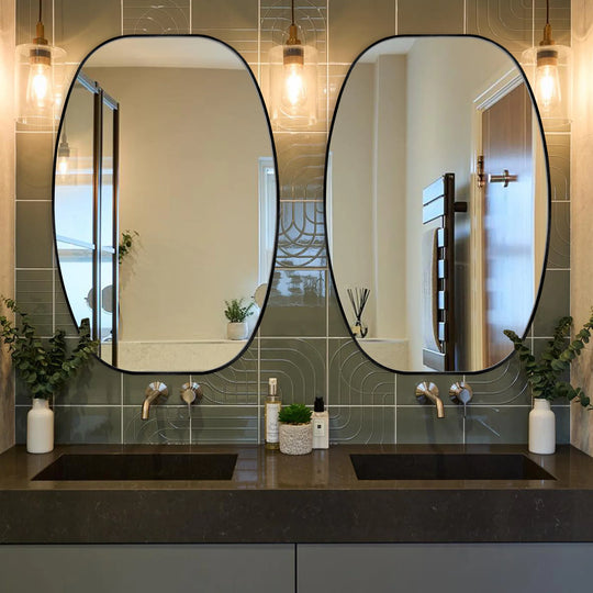 2 Pack Oval Mirror Vanity Decorative Wall Mirror