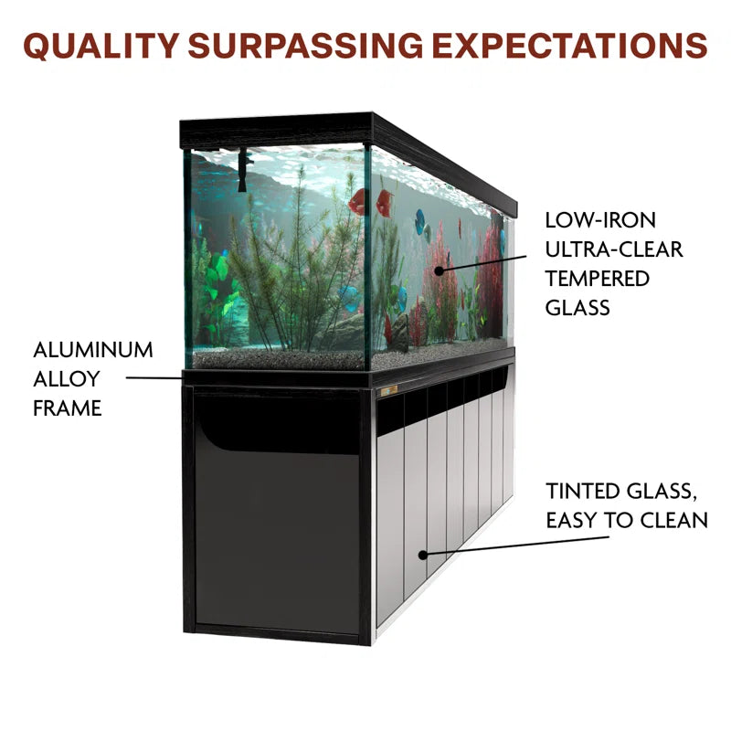 600 Gallon Tempered Glass Aquarium Black