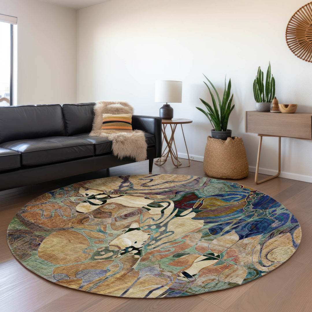 Premium Washable Super Soft Abstract Floral Mayfield Rug