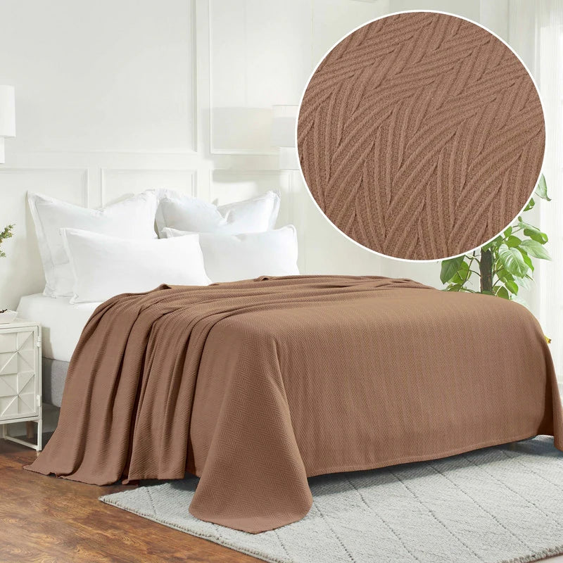 Metro Zig-Zag Chevron All-Season Bedding Cotton Blanket