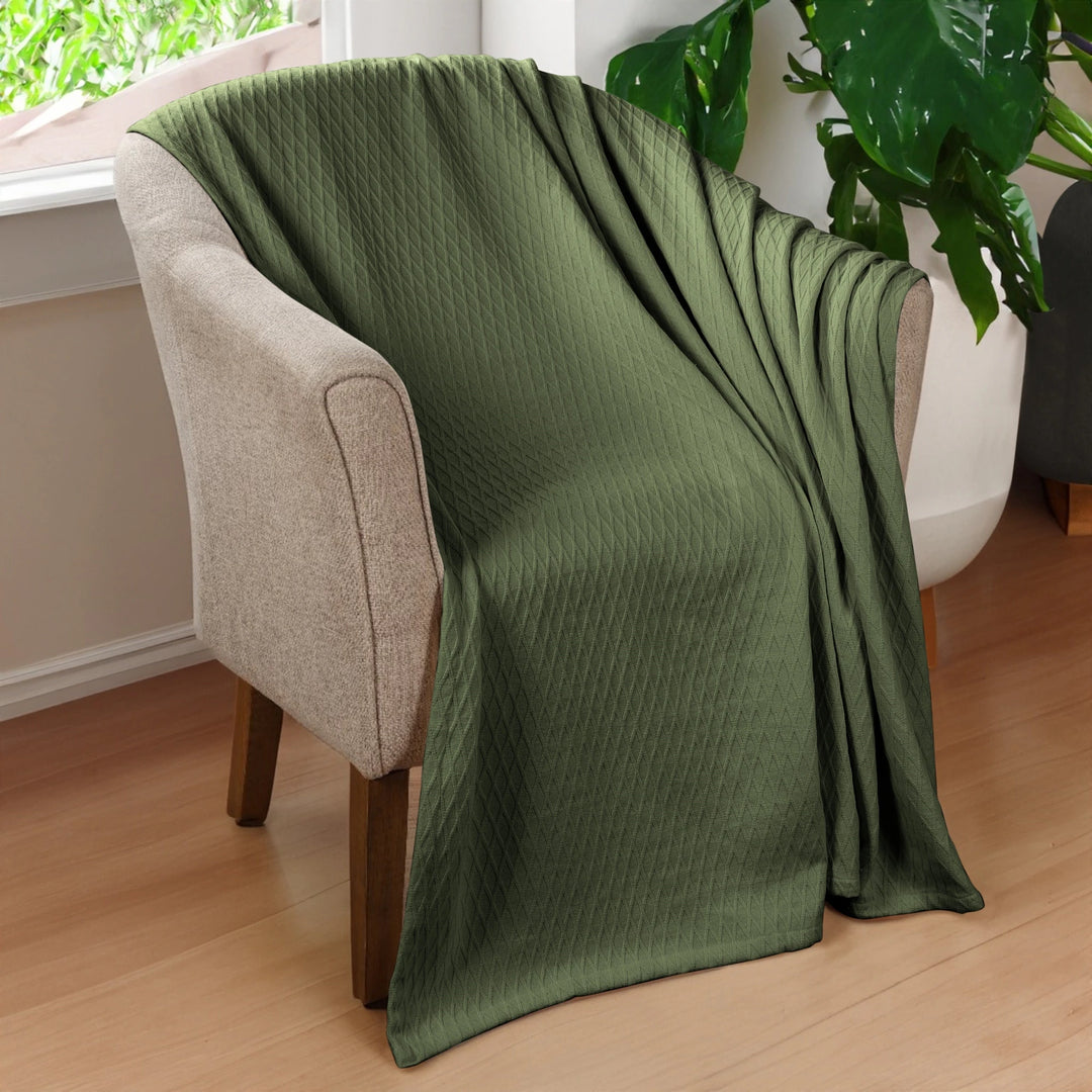 Diamond Weave All-Season Bedding Cotton Blanket