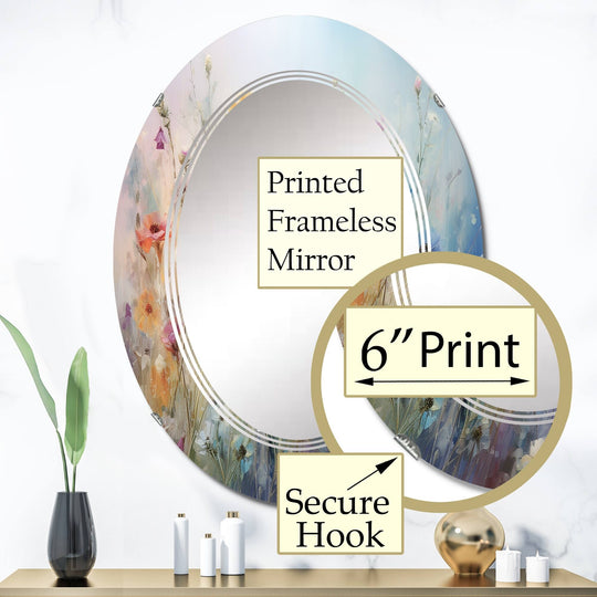 Designart "Wildflowers Blossoming Dreams" Floral Modern Wall Mirror