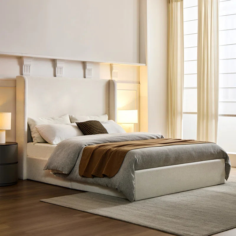 Carmen Upholstered Wingback Bed