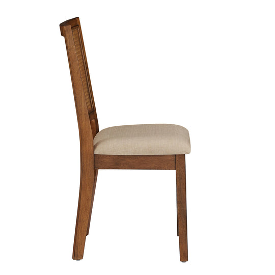 Eleanor Beige Linen Rattan Dining Chairs (Set of 2) by  Classic