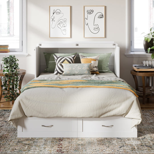Hamilton Murphy Bed Chest with Mattress and Storage Drawer