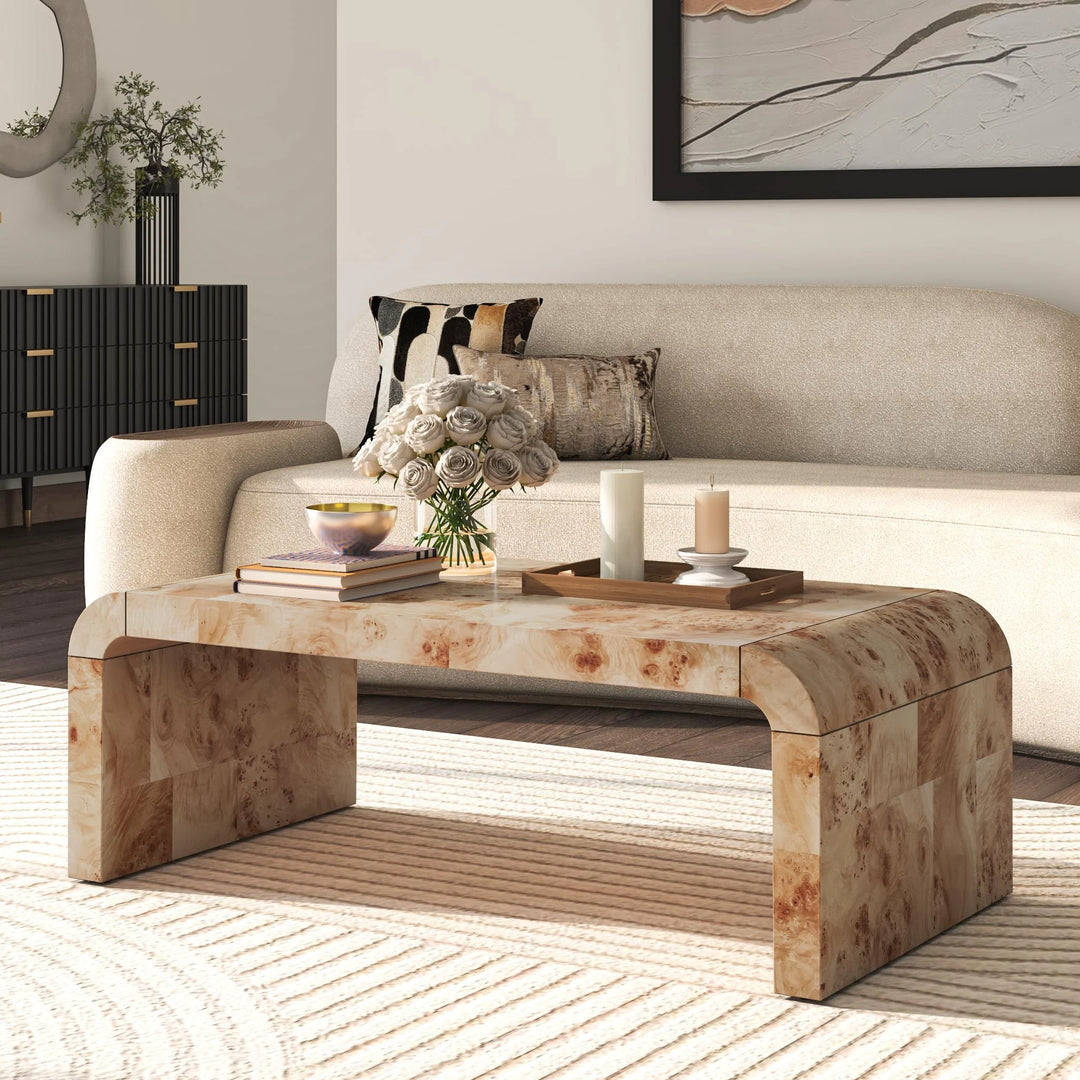 NPD Furniture Adriel Burl Wood Coffee Table