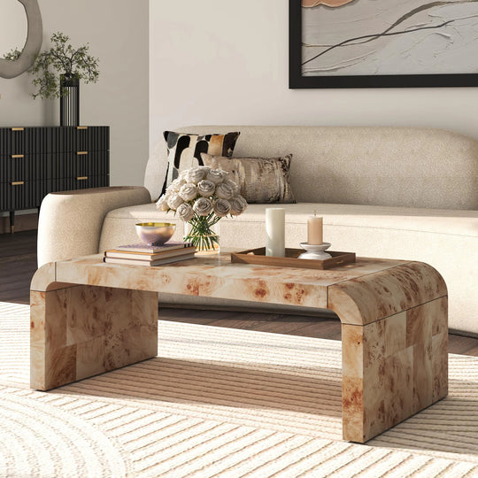 NPD Furniture Adriel Burl Wood Coffee Table