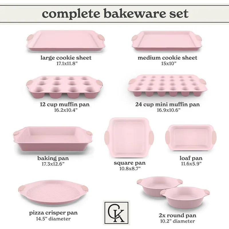 Nonstick Stackable Bakeware Set - Heavy Duty, Durable, Easy Release Baking Set, 10 Pcs
