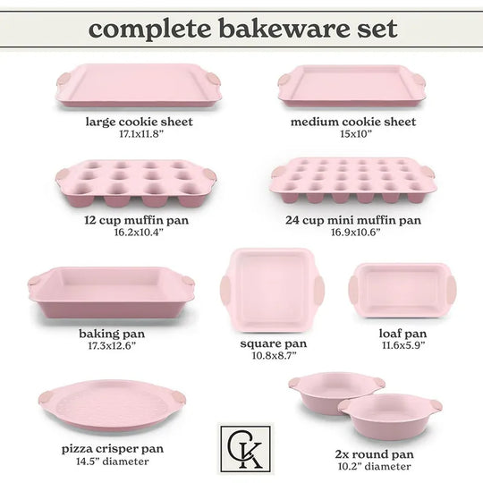 Nonstick Stackable Bakeware Set - Heavy Duty, Durable, Easy Release Baking Set, 10 Pcs