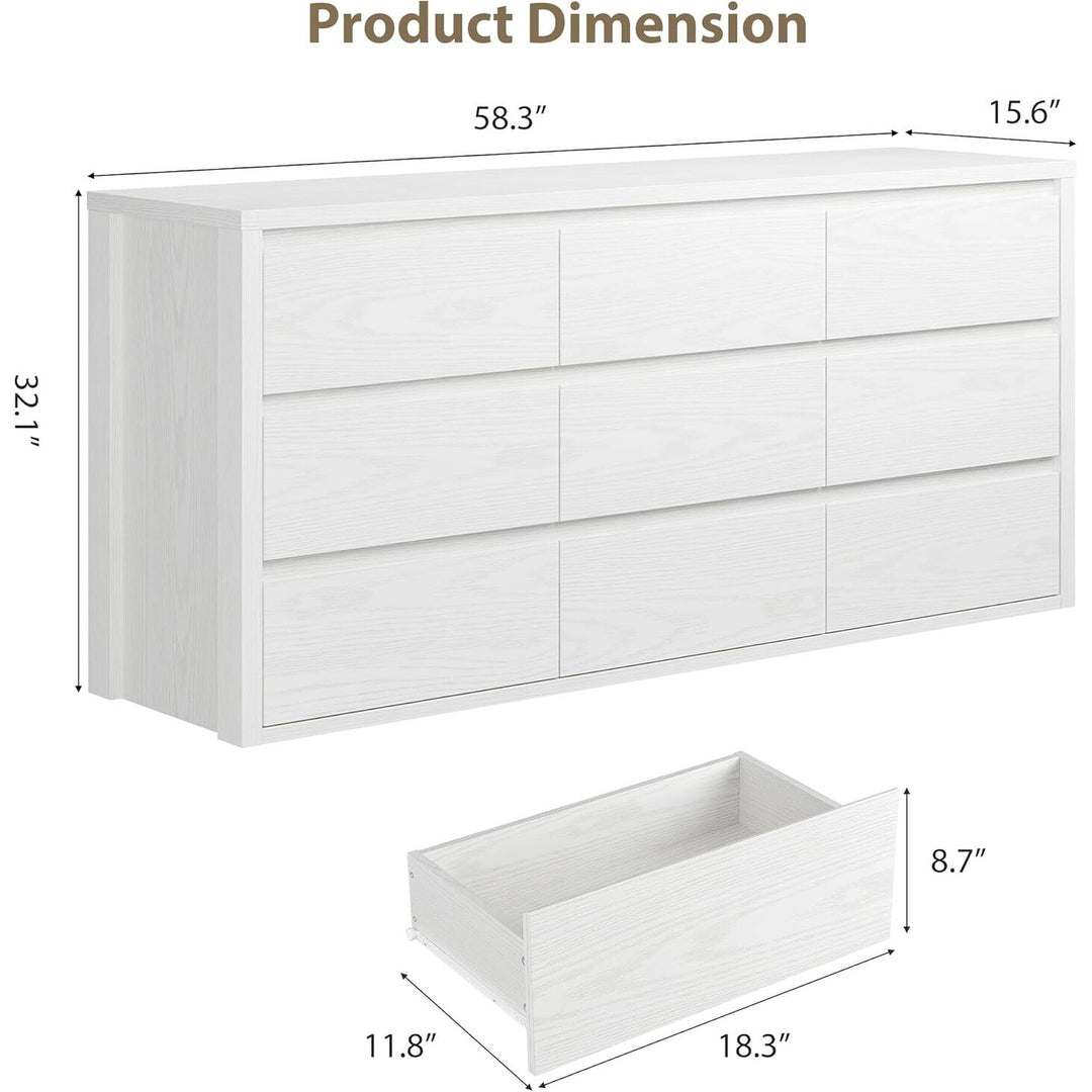 7-Drawer Dresser for Bedroom,Wide Wood Chest with Handle-Free Design,Modern Storage Cabinet for Living Room or Entryway