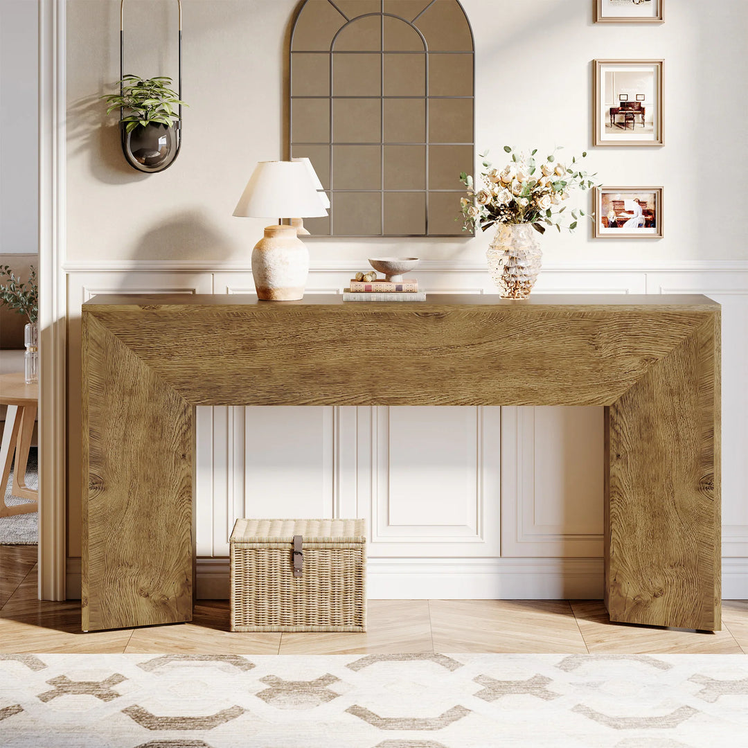 63 Inches Long Black Console Table for Entryway Living Room - 63" W X 11.8" D X 32.3" H