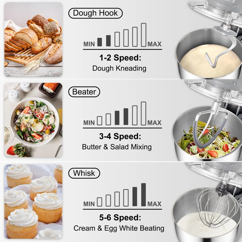 6 Speed 7.4 Quarts Stand Mixer Bowl Cover