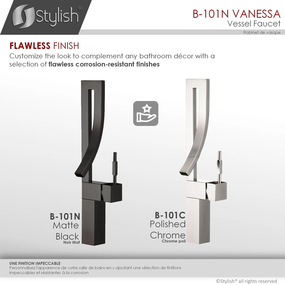 Single Handle Bathroom Faucet for Single Hole Brass Vessel Mixer Tap - Faucet Height: 17 1/2" Spout Height: 8"