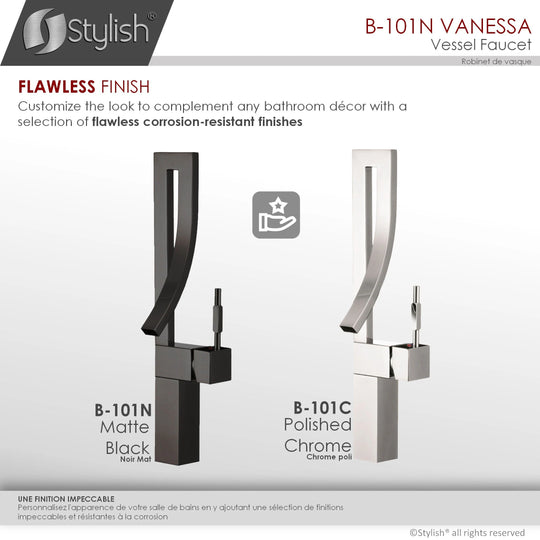 Single Handle Bathroom Faucet for Single Hole Brass Vessel Mixer Tap - Faucet Height: 17 1/2" Spout Height: 8"