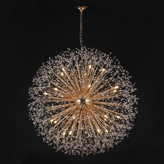 Contemporary 16/20/24/30-Light Glam Oversized Firework Crystal Sputnik Chandelier Dandelion Pendant Light, Includes Bulbs