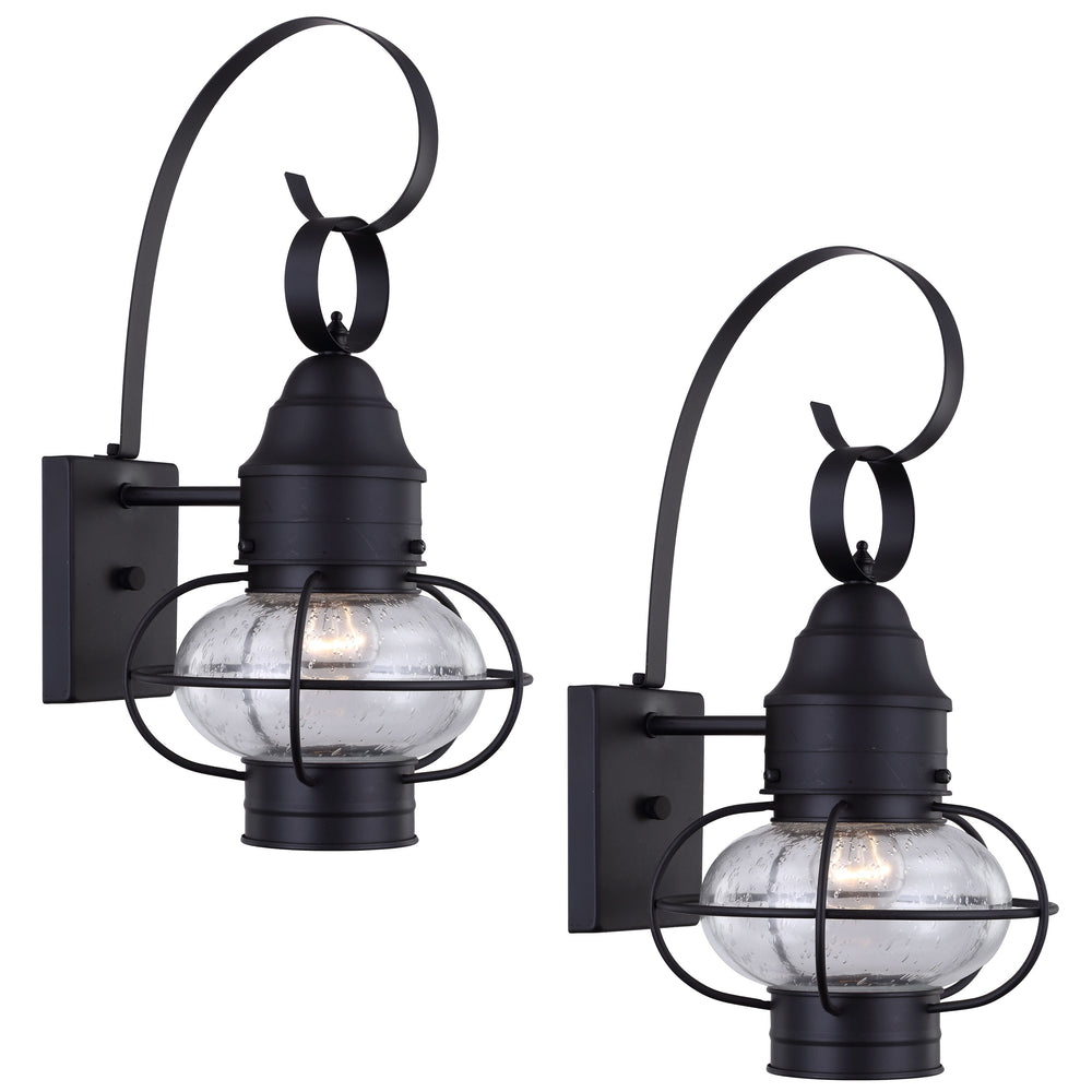 2 Pack 1-Light Outdoor Wall Lantern Lights Set - 9"X10.72"X17.51"