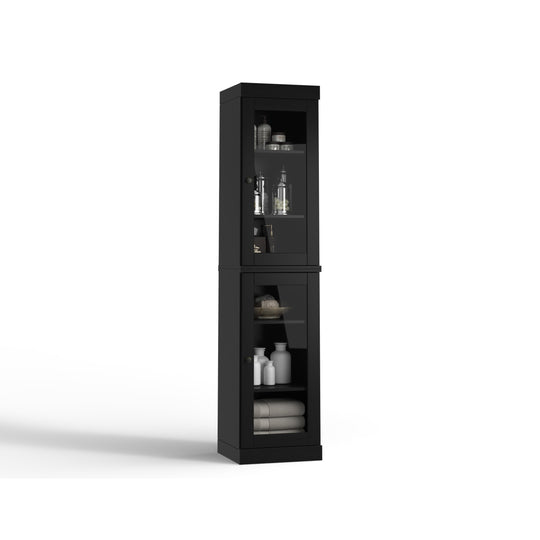 100% Solid Wood Bathroom Storage Cabinet, Adjustable Shelves, 16.5" Wide, 35.75" Tall