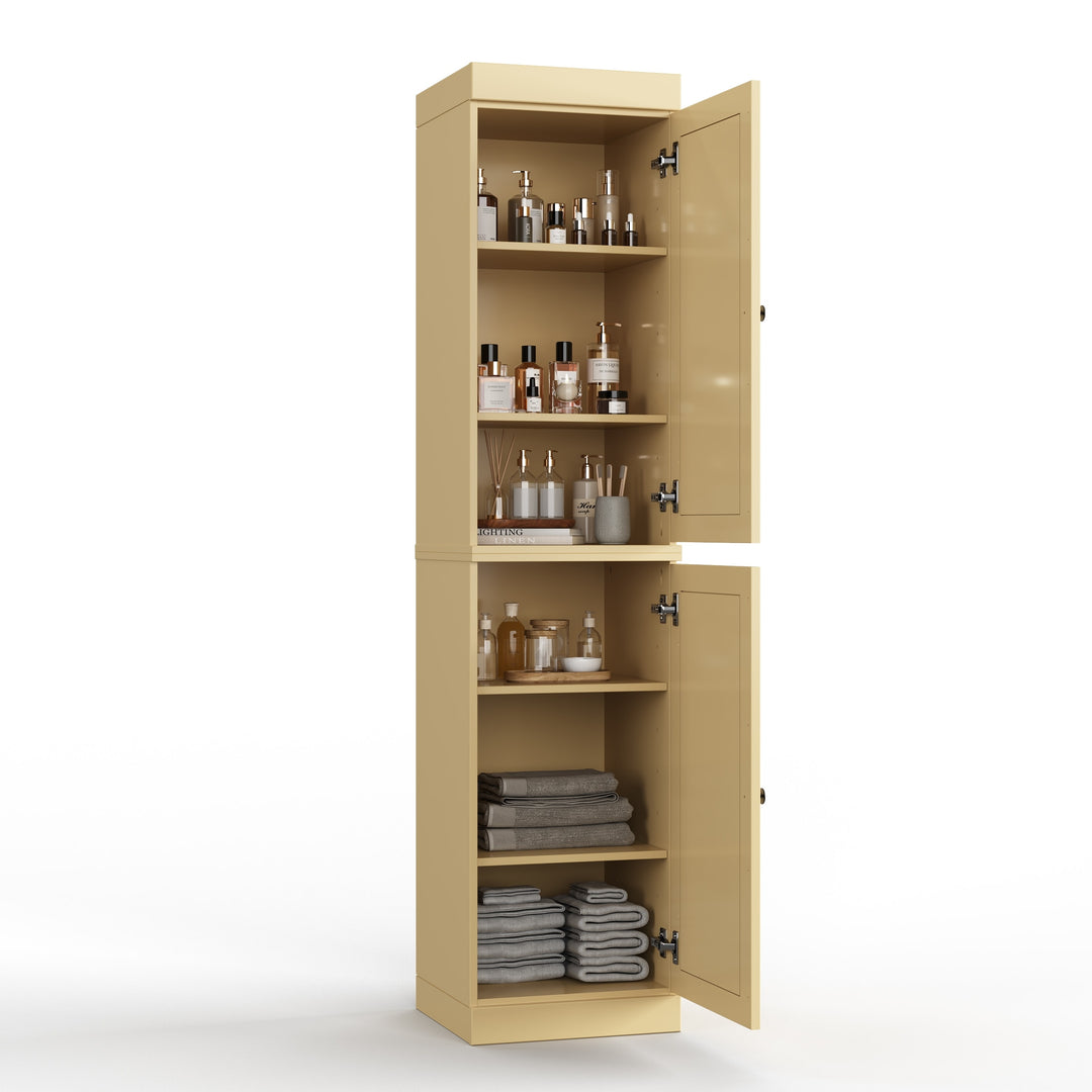 100% Solid Wood Bathroom Storage Cabinet, Adjustable Shelves, 16.5" Wide, 35.75" Tall