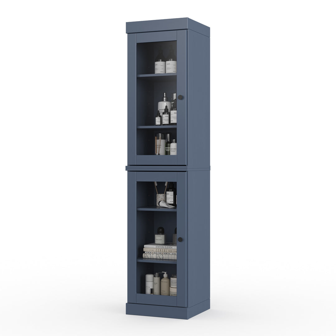 100% Solid Wood Bathroom Storage Cabinet, Adjustable Shelves, 16.5" Wide, 35.75" Tall