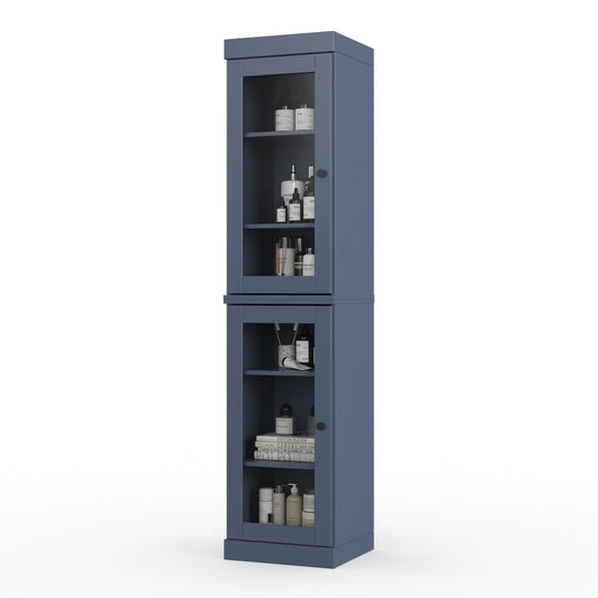 100% Solid Wood Bathroom Storage Cabinet, Adjustable Shelves, 16.5" Wide, 35.75" Tall