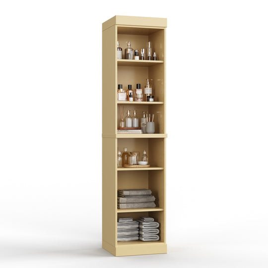 100% Solid Wood Bathroom Storage Cabinet, Adjustable Shelves, 16.5" Wide, 35.75" Tall