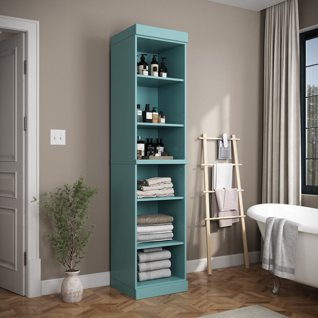 100% Solid Wood Bathroom Storage Cabinet, Adjustable Shelves, 16.5" Wide, 35.75" Tall