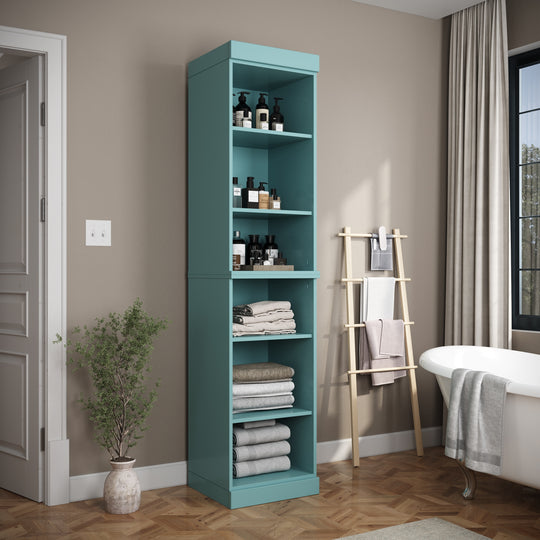 100% Solid Wood Bathroom Storage Cabinet, Adjustable Shelves, 16.5" Wide, 35.75" Tall