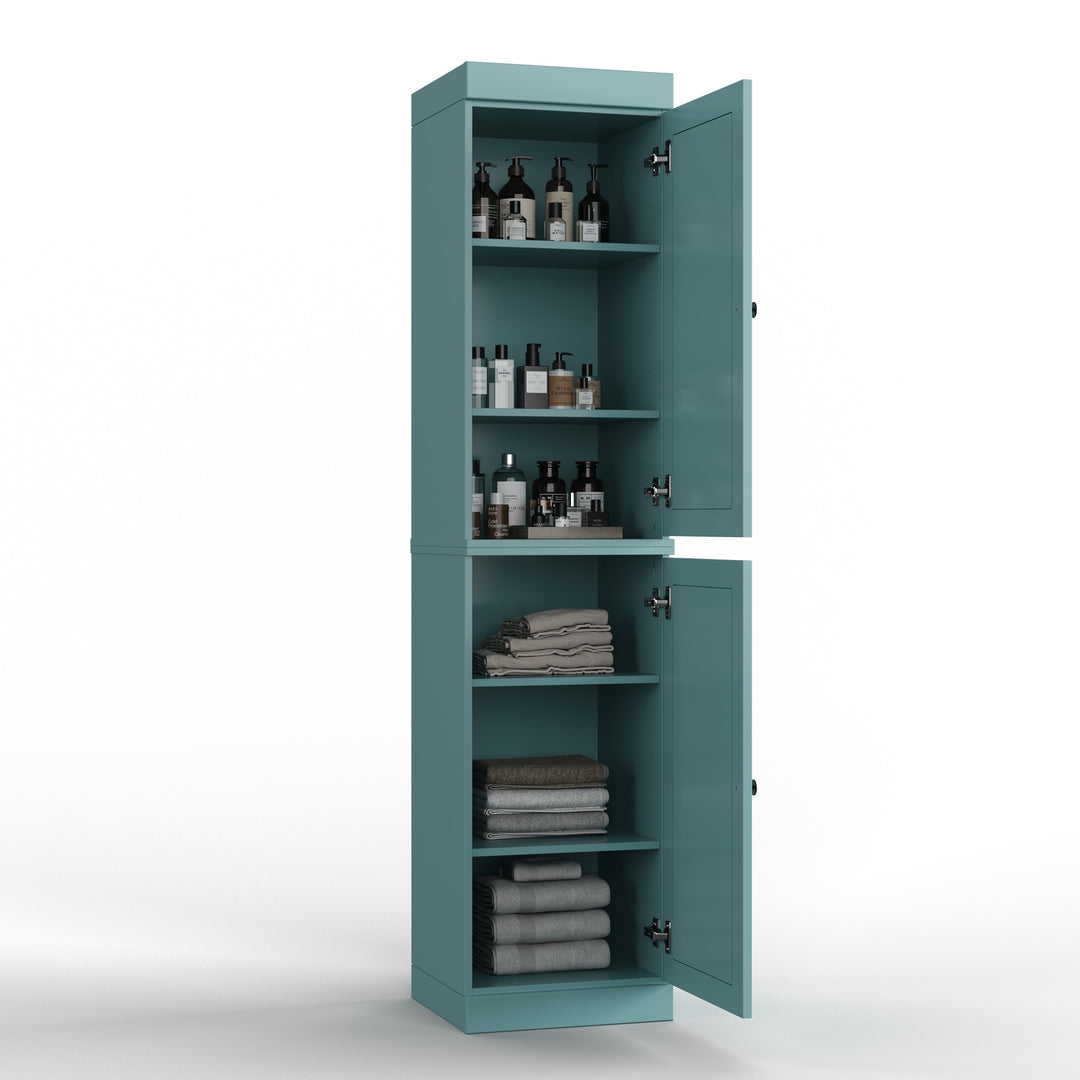 100% Solid Wood Bathroom Storage Cabinet, Adjustable Shelves, 16.5" Wide, 35.75" Tall