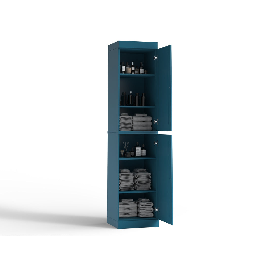 100% Solid Wood Bathroom Storage Cabinet, Adjustable Shelves, 16.5" Wide, 35.75" Tall