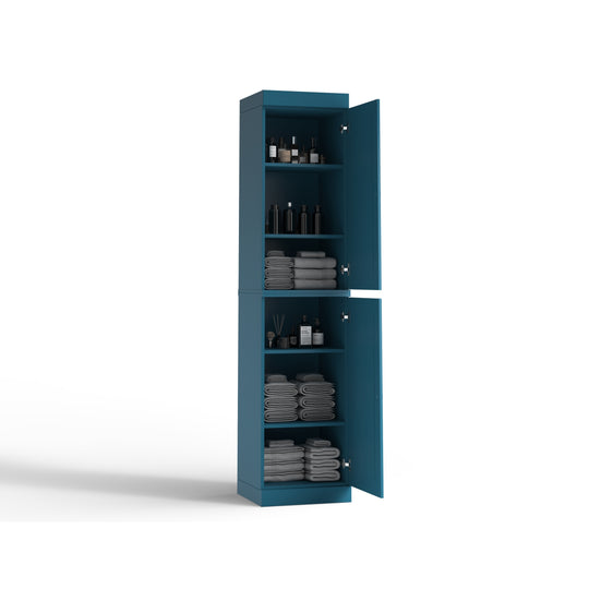 100% Solid Wood Bathroom Storage Cabinet, Adjustable Shelves, 16.5" Wide, 35.75" Tall