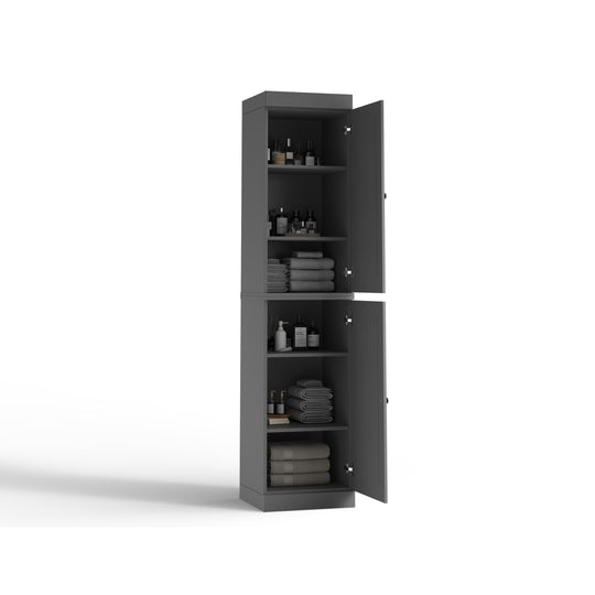 100% Solid Wood Bathroom Storage Cabinet, Adjustable Shelves, 16.5" Wide, 35.75" Tall