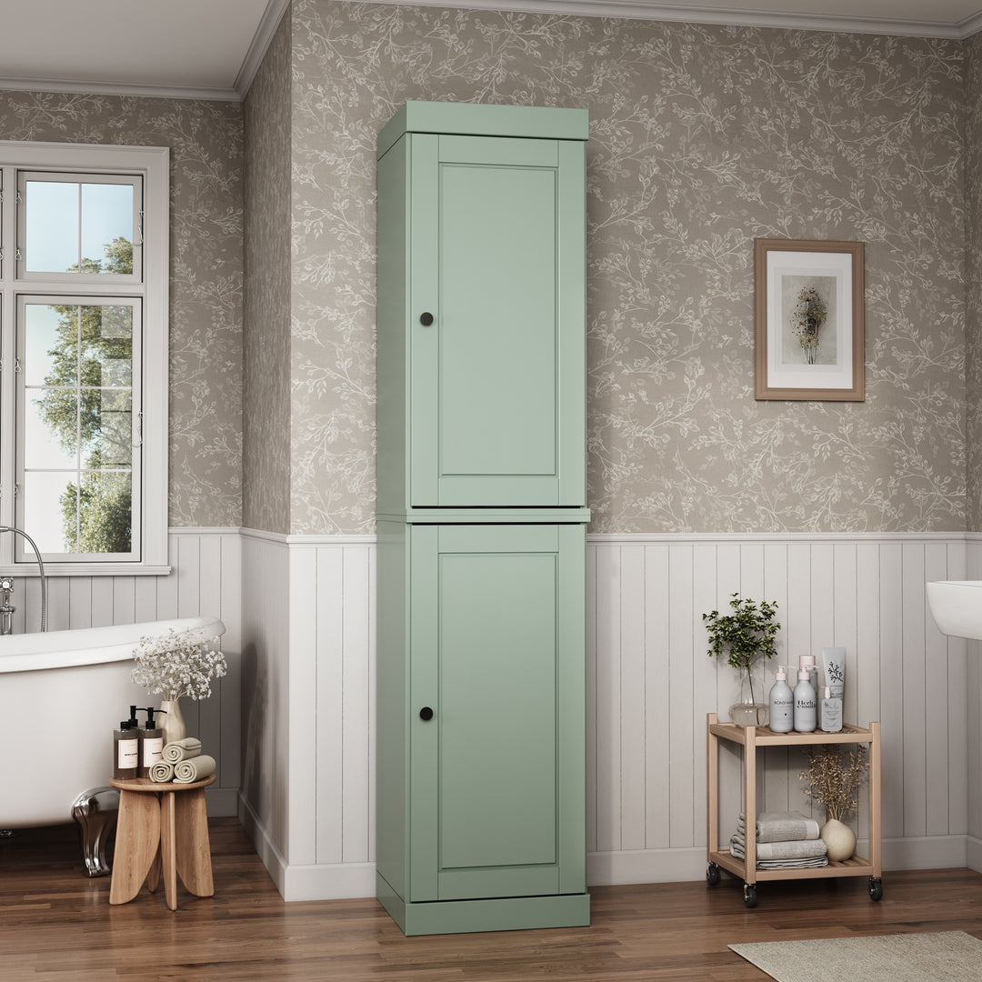 100% Solid Wood Bathroom Storage Cabinet, Adjustable Shelves, 16.5" Wide, 35.75" Tall