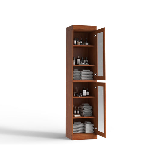 100% Solid Wood Bathroom Storage Cabinet, Adjustable Shelves, 16.5" Wide, 35.75" Tall