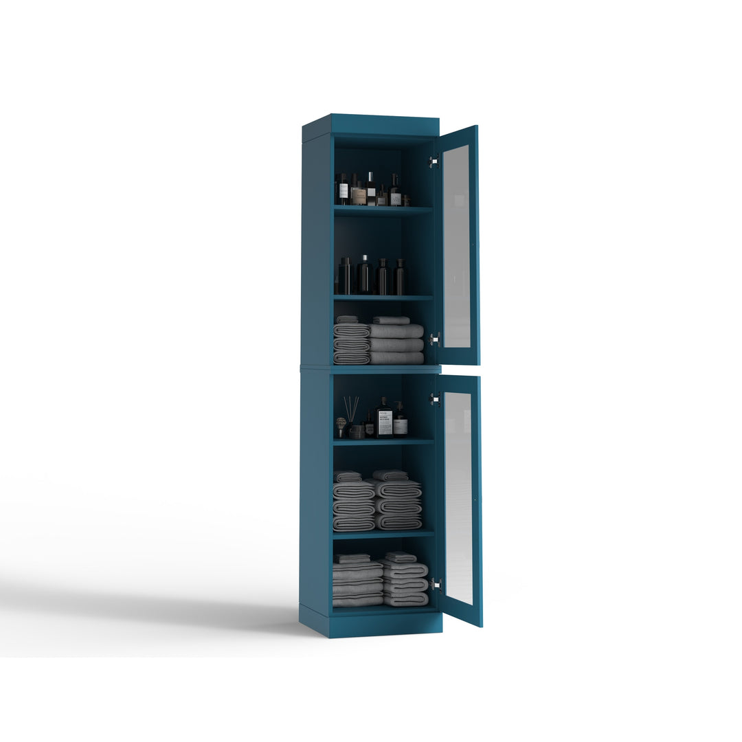 100% Solid Wood Bathroom Storage Cabinet, Adjustable Shelves, 16.5" Wide, 35.75" Tall