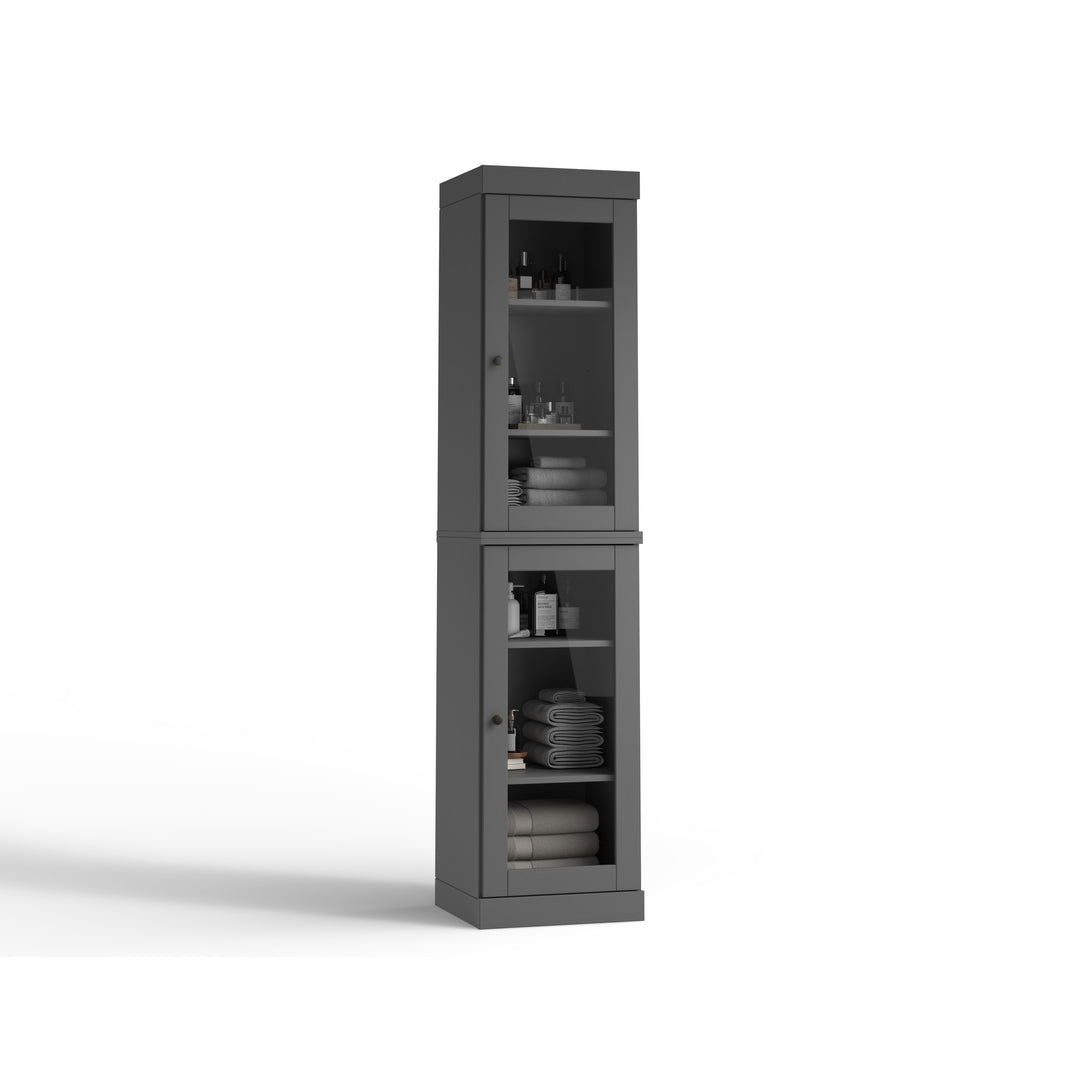 100% Solid Wood Bathroom Storage Cabinet, Adjustable Shelves, 16.5" Wide, 35.75" Tall