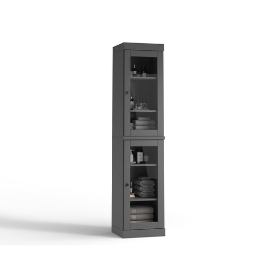 100% Solid Wood Bathroom Storage Cabinet, Adjustable Shelves, 16.5" Wide, 35.75" Tall