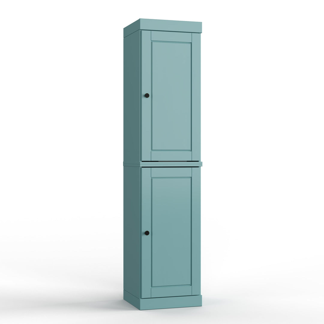100% Solid Wood Bathroom Storage Cabinet, Adjustable Shelves, 16.5" Wide, 35.75" Tall
