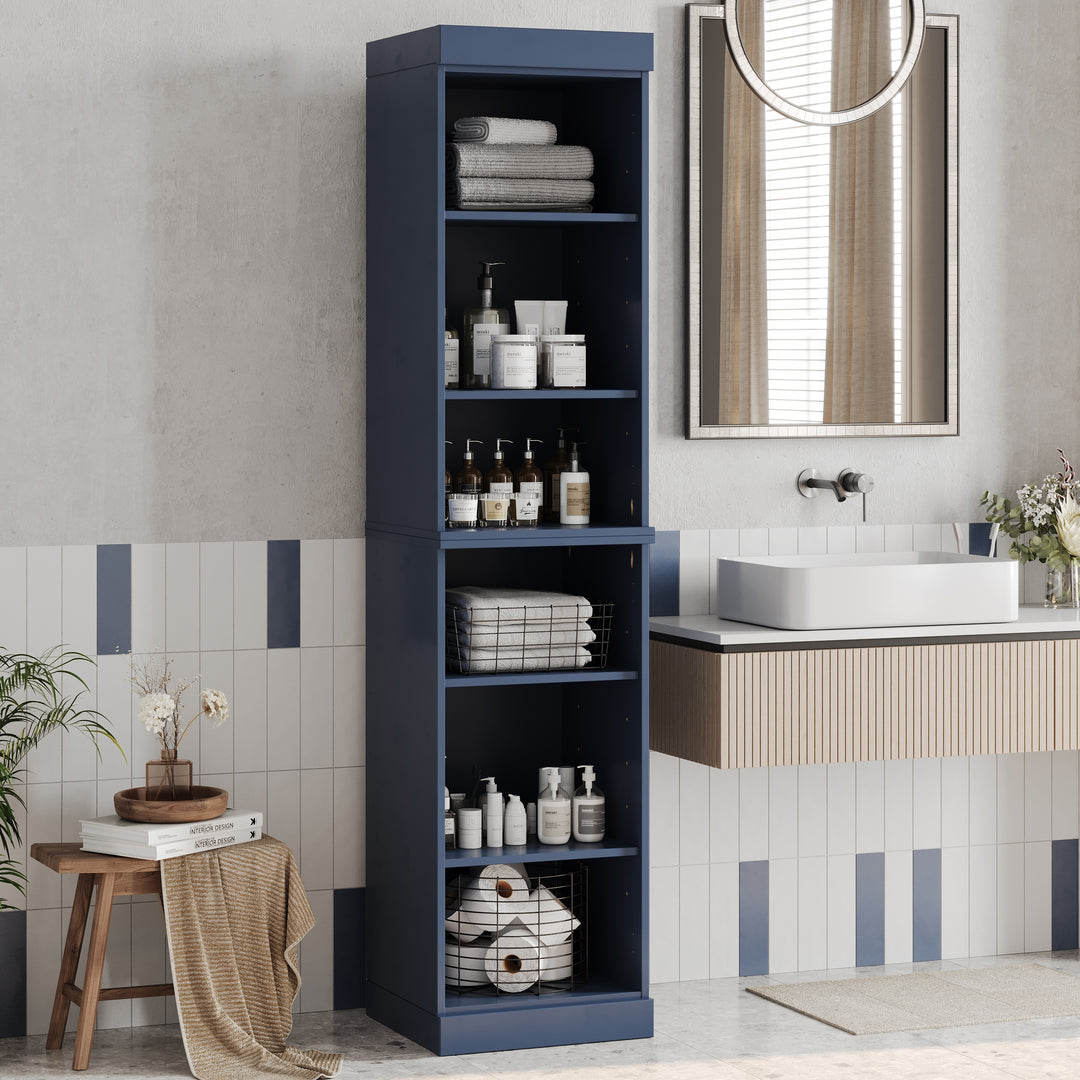 100% Solid Wood Bathroom Storage Cabinet, Adjustable Shelves, 16.5" Wide, 35.75" Tall
