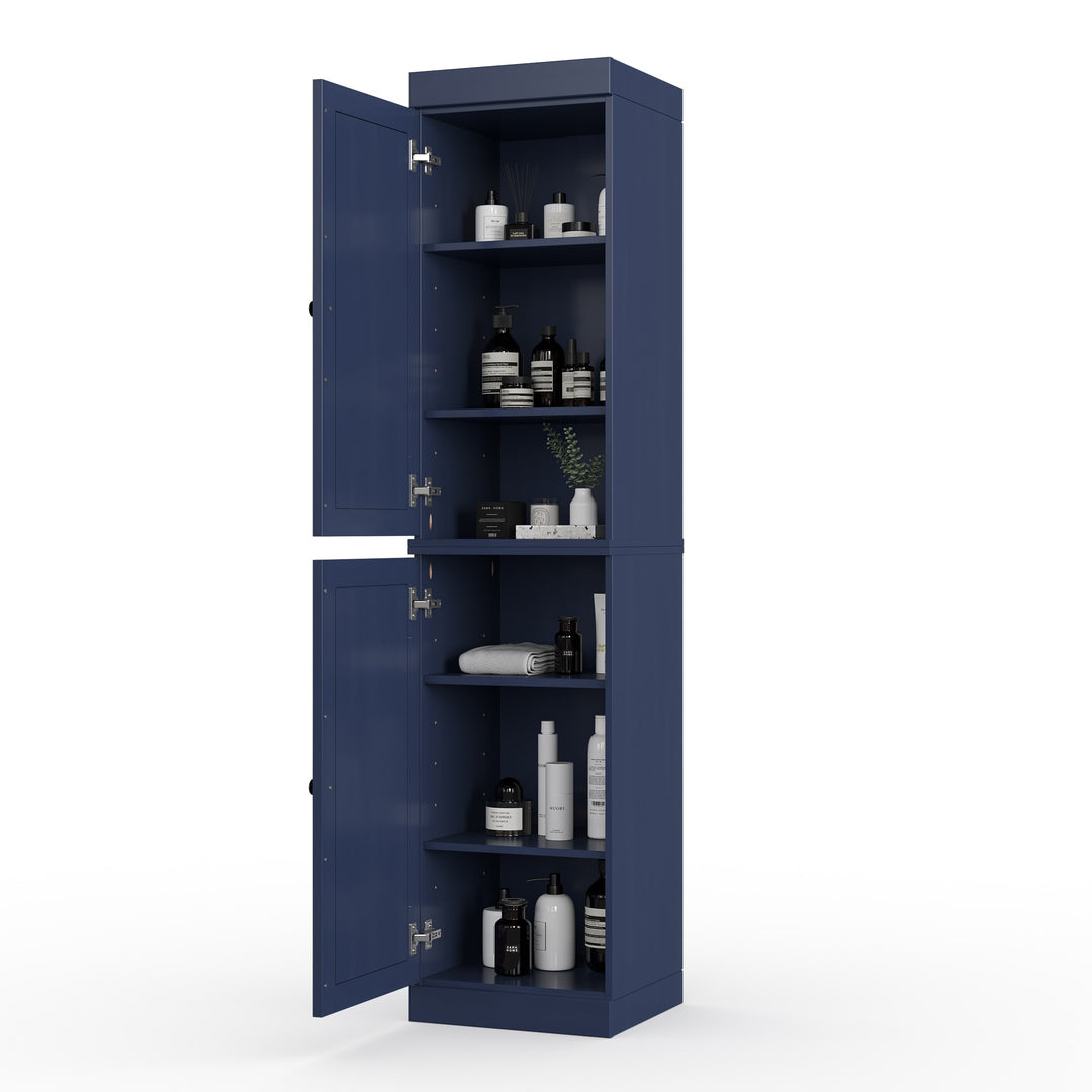 100% Solid Wood Bathroom Storage Cabinet, Adjustable Shelves, 16.5" Wide, 35.75" Tall
