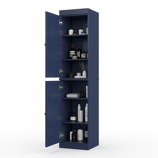 100% Solid Wood Bathroom Storage Cabinet, Adjustable Shelves, 16.5" Wide, 35.75" Tall