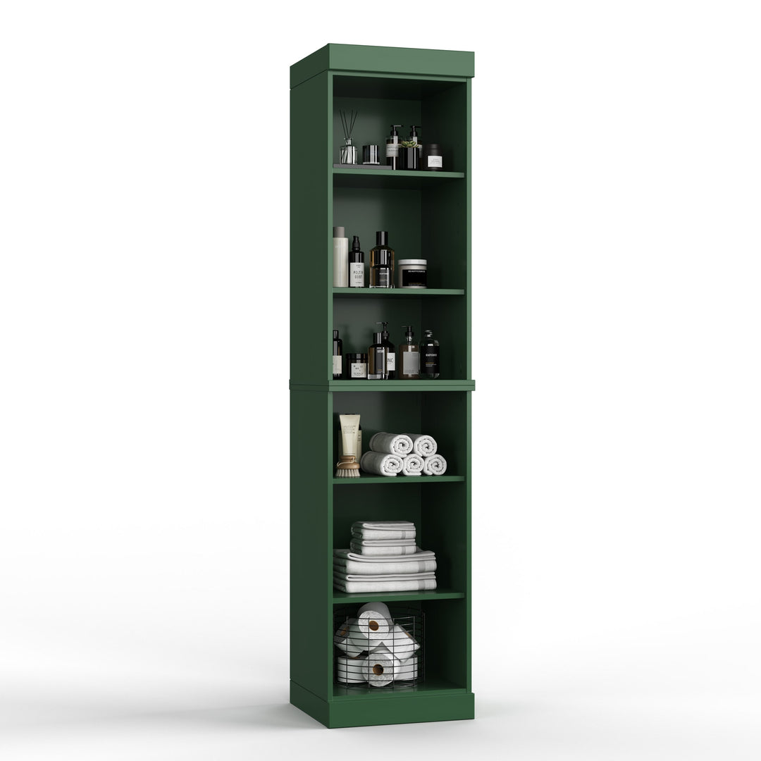 100% Solid Wood Bathroom Storage Cabinet, Adjustable Shelves, 16.5" Wide, 35.75" Tall