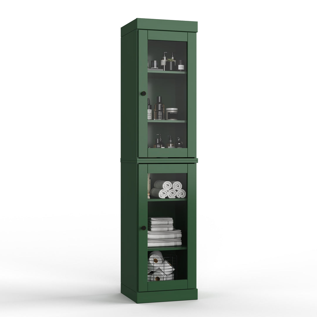 100% Solid Wood Bathroom Storage Cabinet, Adjustable Shelves, 16.5" Wide, 35.75" Tall