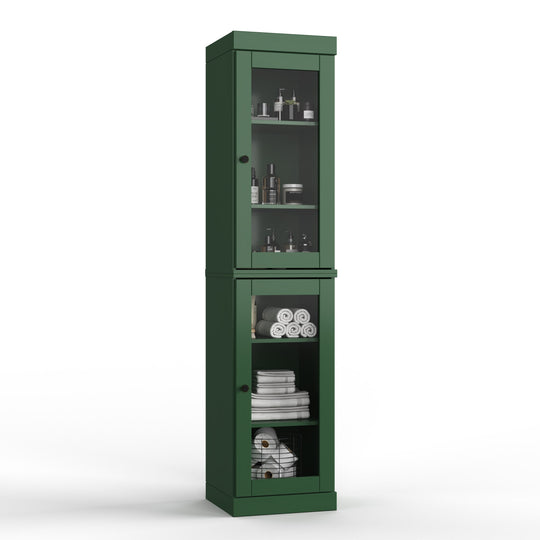 100% Solid Wood Bathroom Storage Cabinet, Adjustable Shelves, 16.5" Wide, 35.75" Tall
