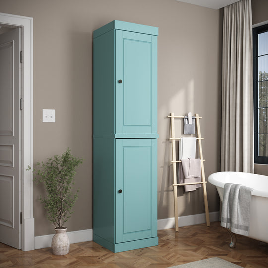 100% Solid Wood Bathroom Storage Cabinet, Adjustable Shelves, 16.5" Wide, 35.75" Tall
