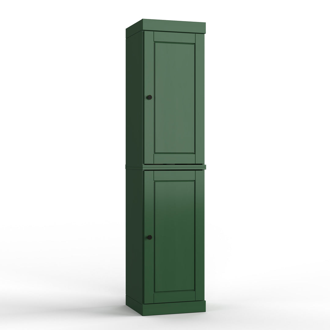 100% Solid Wood Bathroom Storage Cabinet, Adjustable Shelves, 16.5" Wide, 35.75" Tall