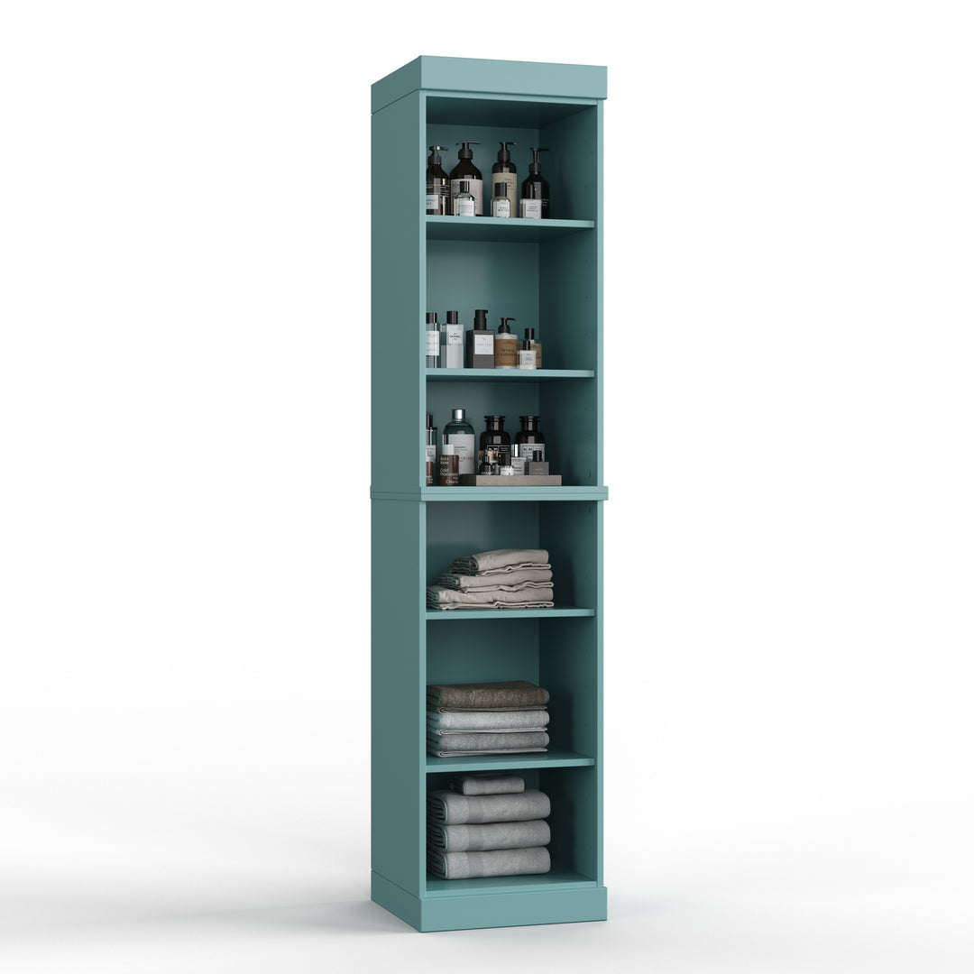 100% Solid Wood Bathroom Storage Cabinet, Adjustable Shelves, 16.5" Wide, 35.75" Tall