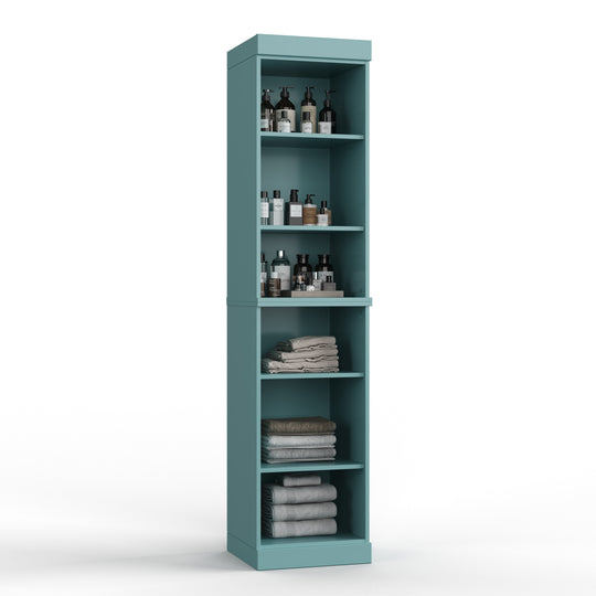 100% Solid Wood Bathroom Storage Cabinet, Adjustable Shelves, 16.5" Wide, 35.75" Tall