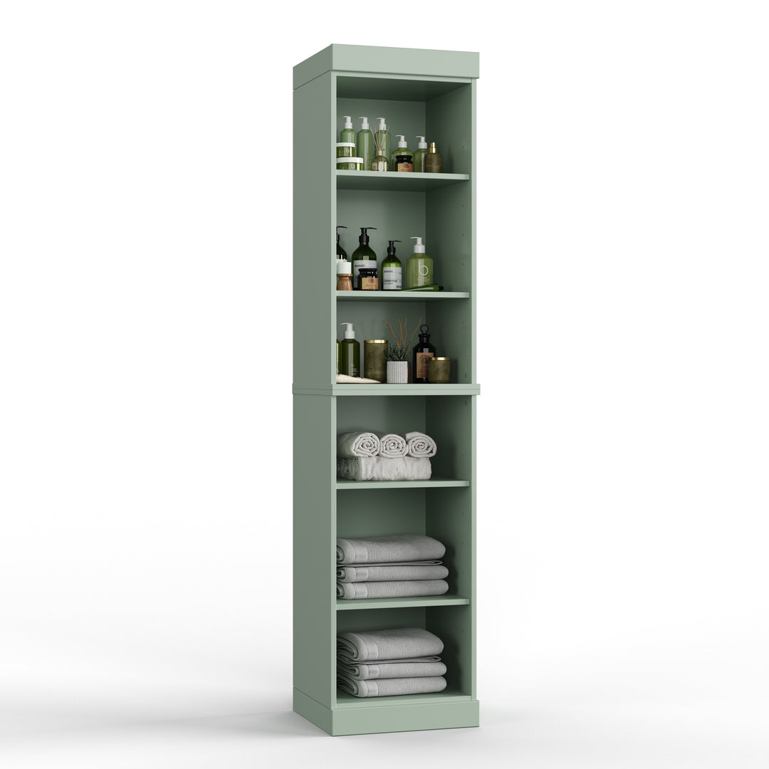 100% Solid Wood Bathroom Storage Cabinet, Adjustable Shelves, 16.5" Wide, 35.75" Tall