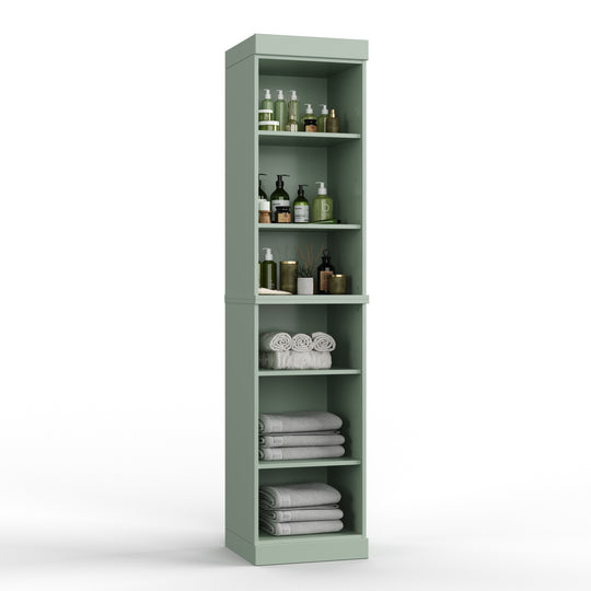 100% Solid Wood Bathroom Storage Cabinet, Adjustable Shelves, 16.5" Wide, 35.75" Tall